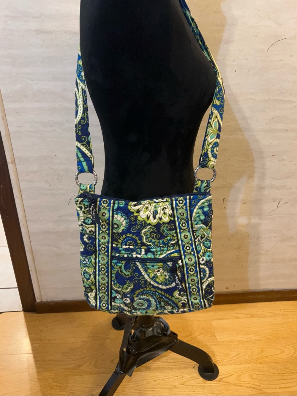 Vera Bradley Hipster Crossbody Bag, Paisley Pattern “Rhythm & Blues”
